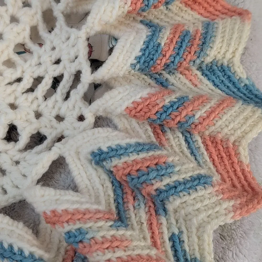 Vintage Hank knit pastel‎ crochet round dollie